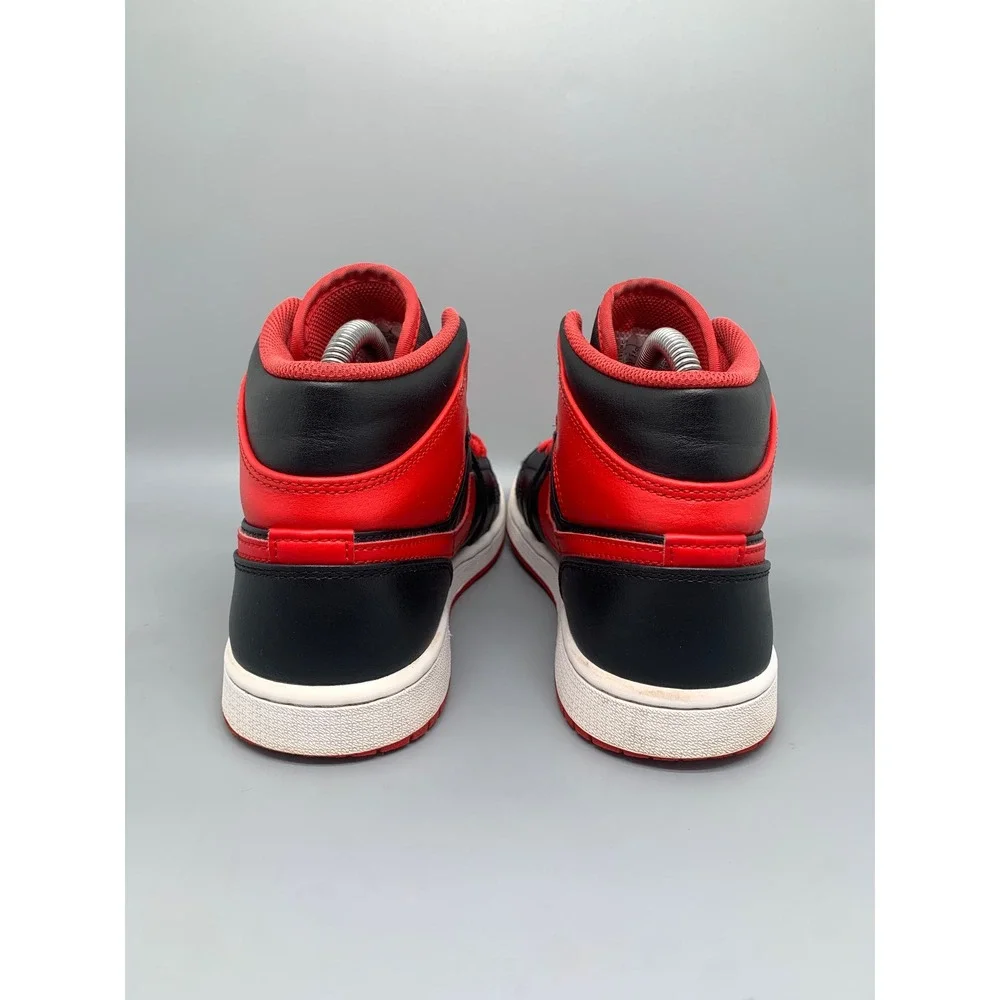 Jordan 1 Mid Bred‎ Black Red Basketball SHoes DQ8426-060 Men's Sz 8.5
